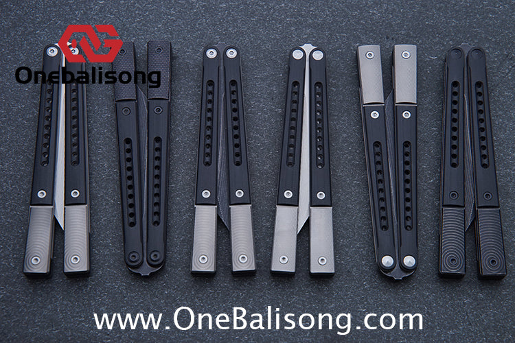 JK Litetech Clone Balisong Titanium Alloy Lining G10 Patch Handle Stainless Steel Blade Bushing