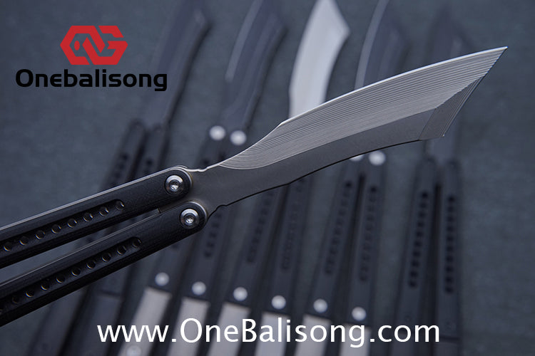 JK Litetech Clone Balisong Titanium Alloy Lining G10 Patch Handle Stainless Steel Blade Bushing