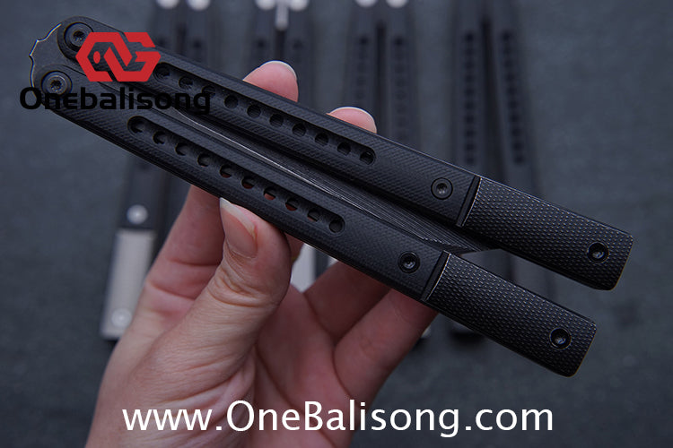 JK Litetech Clone Balisong Titanium Alloy Lining G10 Patch Handle Stainless Steel Blade Bushing