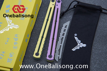 YY Noctilucent Steel Kraken Balisong Clone  Stainless Steel Handle Stainless Steel Blade Bushings