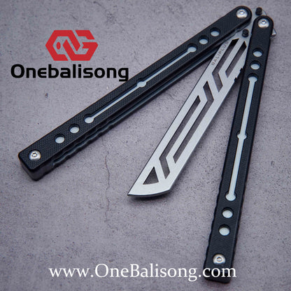 Baliplus Nautilus V1 Balisong Clone Aluminum Alloy G10 Patch Handle Stainless Steel Blade Bushing