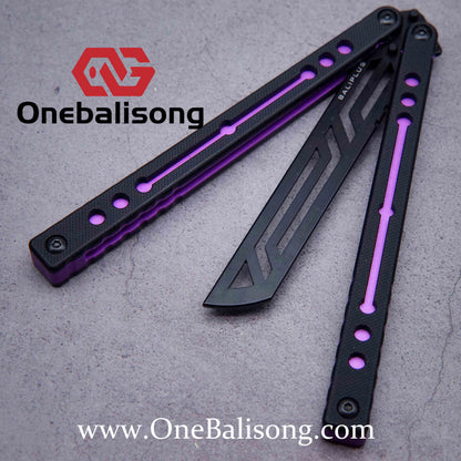 Baliplus Nautilus V1 Balisong Clone Aluminum Alloy G10 Patch Handle Stainless Steel Blade Bushing