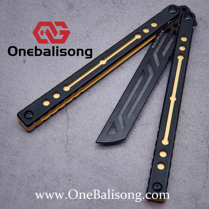 Baliplus Nautilus V1 Balisong Clone Aluminum Alloy G10 Patch Handle Stainless Steel Blade Bushing