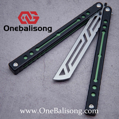 Baliplus Nautilus V1 Balisong Clone Aluminum Alloy G10 Patch Handle Stainless Steel Blade Bushing