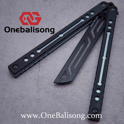 Baliplus Nautilus V1 Balisong Clone Aluminum Alloy G10 Patch Handle Stainless Steel Blade Bushing