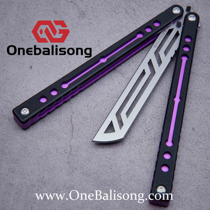 Baliplus Nautilus V1 Balisong Clone Aluminum Alloy G10 Patch Handle Stainless Steel Blade Bushing