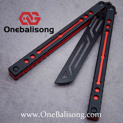 Baliplus Nautilus V1 Balisong Clone Aluminum Alloy G10 Patch Handle Stainless Steel Blade Bushing