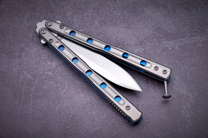 THEONE BM51 Balisong Clone Titanium Alloy Handle D2 Tool Steel Stainless Steel Blade Bushing