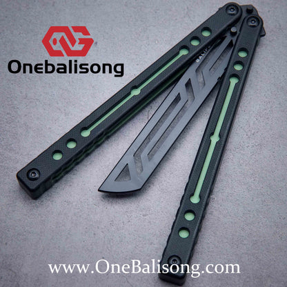 Baliplus Nautilus V1 Balisong Clone Aluminum Alloy G10 Patch Handle Stainless Steel Blade Bushing