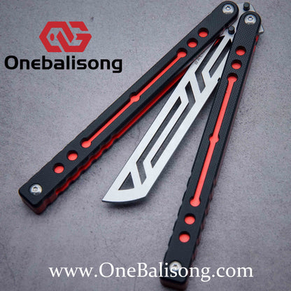 Baliplus Nautilus V1 Balisong Clone Aluminum Alloy G10 Patch Handle Stainless Steel Blade Bushing