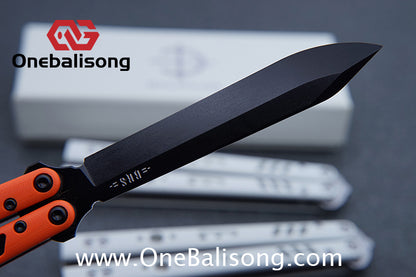 Baliplus BRS REP CLONE Balisong TC4 Titanium Alloy+G10 Patch Bushings Sandwich Structure 9cr18