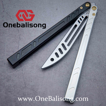 Baliplus New Aluminum Channel BB Barebones Balisong Clone 7075 Aluminum Alloy Handle 420 Stainless Steel Blade Bushing