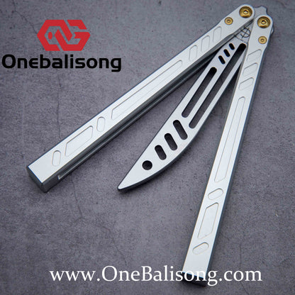 Baliplus New Aluminum Channel BB Barebones Balisong Clone 7075 Aluminum Alloy Handle 420 Stainless Steel Blade Bushing