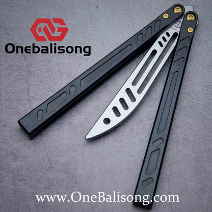 Baliplus New Aluminum Channel BB Barebones Balisong Clone 7075 Aluminum Alloy Handle 420 Stainless Steel Blade Bushing