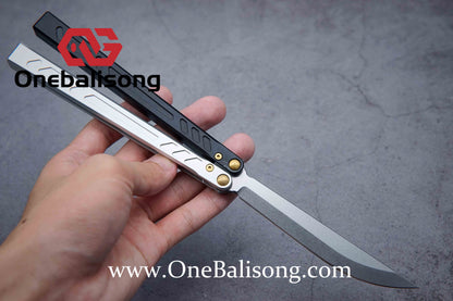 Baliplus 7075 BB Balisong Clone Seven Aluminum Alloy Stainless Steel Live/Fake Blade Bushing