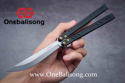 Baliplus 7075 BB Balisong Clone Seven Aluminum Alloy Stainless Steel Live/Fake Blade Bushing