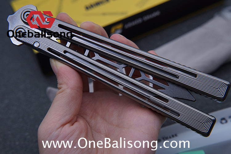 ARMED SHARK Titanium REP SE Balisong Clone TC4 Titanium Alloy Handle 5CR15 Stainless Steel Blade