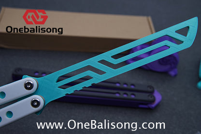 YY Giant nautilus Balisong Plastic Trainer Outdoor Safe EDC Practice Knife Fancy Folding Knife