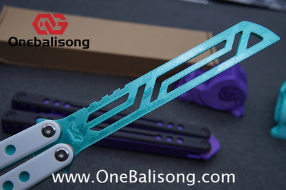 YY Giant nautilus Balisong Plastic Trainer Outdoor Safe EDC Practice Knife Fancy Folding Knife