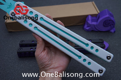 YY Giant nautilus Balisong Plastic Trainer Outdoor Safe EDC Practice Knife Fancy Folding Knife