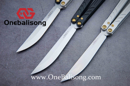 Baliplus 7075 BB Balisong Clone Seven Aluminum Alloy Stainless Steel Live/Fake Blade Bushing