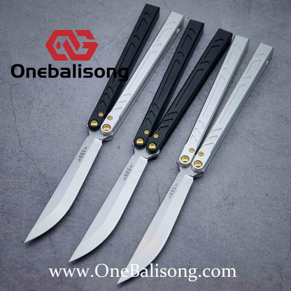 Baliplus 7075 BB Balisong Clone Seven Aluminum Alloy Stainless Steel Live/Fake Blade Bushing
