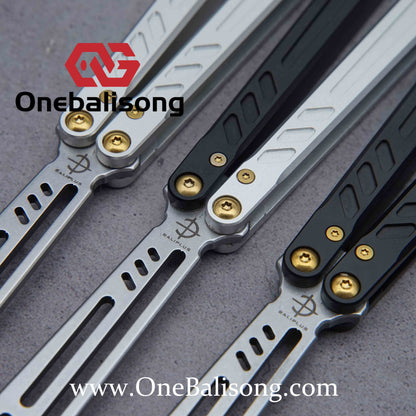Baliplus New Aluminum Channel BB Barebones Balisong Clone 7075 Aluminum Alloy Handle 420 Stainless Steel Blade Bushing