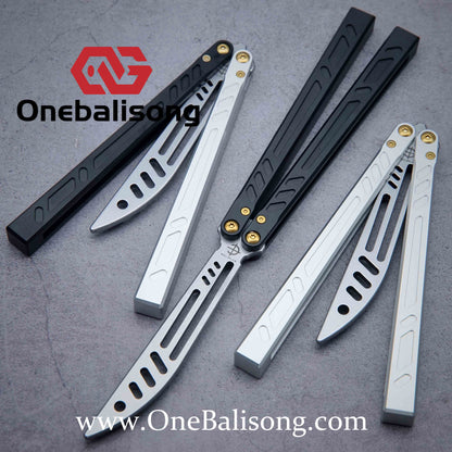 Baliplus New Aluminum Channel BB Barebones Balisong Clone 7075 Aluminum Alloy Handle 420 Stainless Steel Blade Bushing