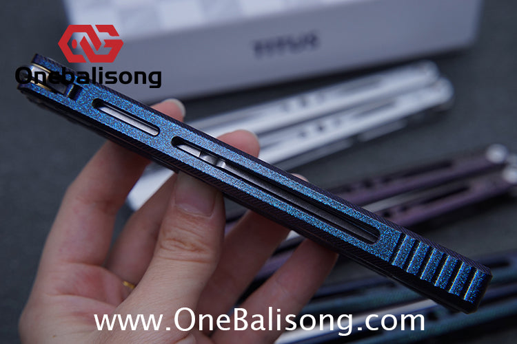TITUS Vixen Ceramic Version Clone Balisong 7075 Aluminum Alloy Handle Stainless Steel Fake Blade Bushing