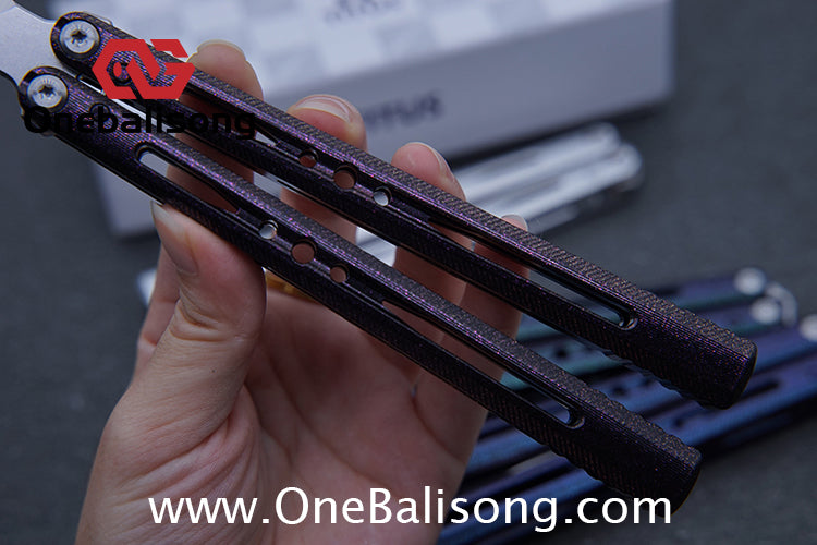 TITUS Vixen Ceramic Version Clone Balisong 7075 Aluminum Alloy Handle Stainless Steel Fake Blade Bushing
