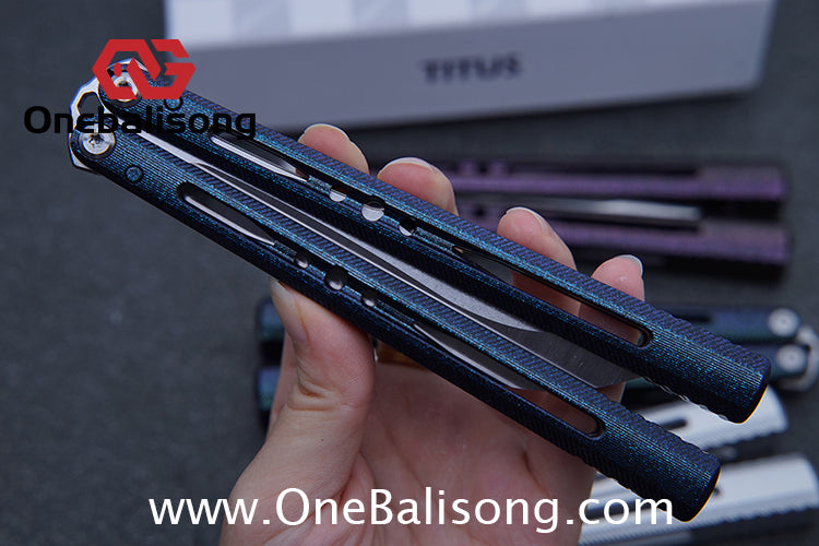 TITUS Vixen Ceramic Version Clone Balisong 7075 Aluminum Alloy Handle Stainless Steel Fake Blade Bushing