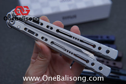TITUS Sirius Ceramic Version Balisong Clone 7075 Aviation Aluminum Alloy Handle 5cr13Mov/14C28N Stainless Steel Fake Blade Bushing