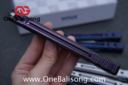 TITUS Sirius Ceramic Version Balisong Clone 7075 Aviation Aluminum Alloy Handle 5cr13Mov/14C28N Stainless Steel Fake Blade Bushing