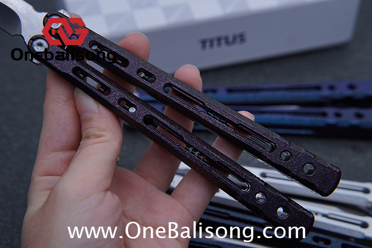 TITUS Sirius Ceramic Version Balisong Clone 7075 Aluminum Alloy Handle Stainless Steel Fake Blade Bushing
