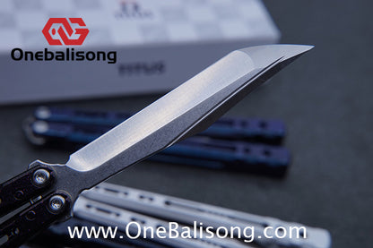 TITUS Sirius Ceramic Version Balisong Clone 7075 Aviation Aluminum Alloy Handle 5cr13Mov/14C28N Stainless Steel Fake Blade Bushing