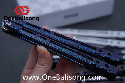 TITUS Sirius Ceramic Version Balisong Clone 7075 Aviation Aluminum Alloy Handle 5cr13Mov/14C28N Stainless Steel Fake Blade Bushing