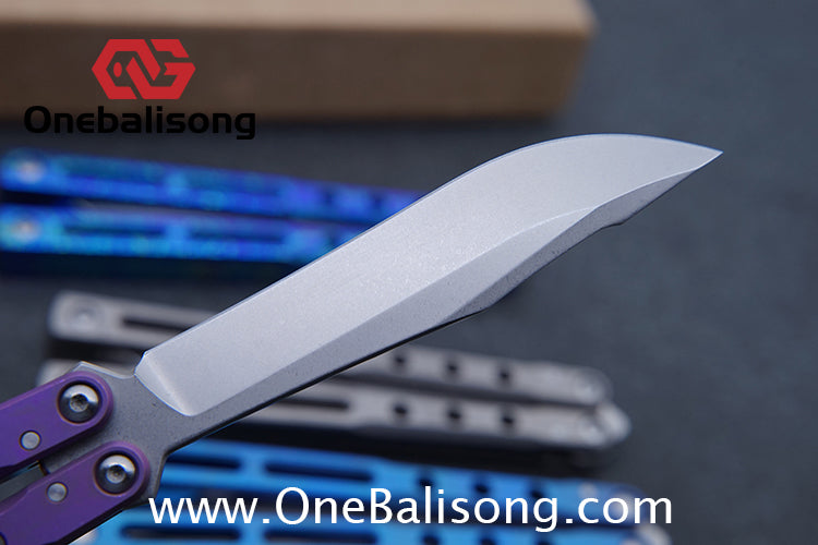 Theone Regime Balisong Titanium Alloy Handle Stainless Steel Live Blade One-piece structure Bushing