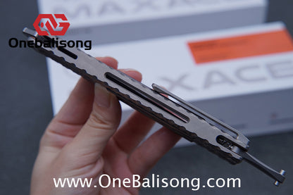 Maxace Obsidian Balisong Titanium Integrated Handle Bailu M390 Blade Integrated Structure Bushing