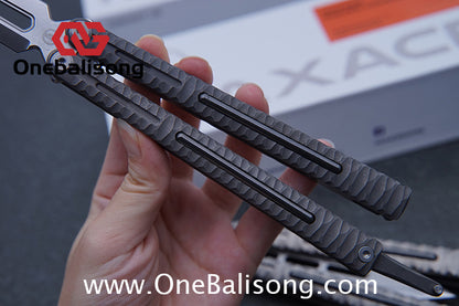 Maxace Obsidian Balisong Titanium Integrated Handle Bailu M390 Blade Integrated Structure Bushing