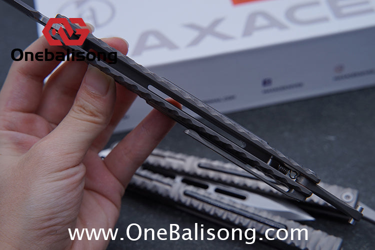 Maxace Obsidian Balisong Titanium Integrated Handle Bailu M390 Blade Integrated Structure Bushing