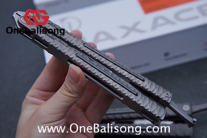 Maxace Obsidian Balisong Titanium Integrated Handle Bailu M390 Blade Integrated Structure Bushing