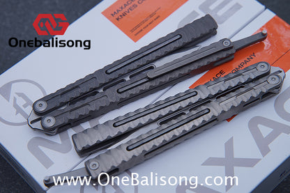 Maxace Obsidian Balisong Titanium Integrated Handle Bailu M390 Blade Integrated Structure Bushing