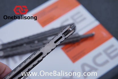 Maxace Obsidian Balisong Titanium Integrated Handle Bailu M390 Blade Integrated Structure Bushing
