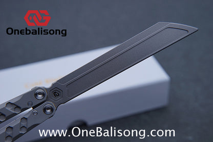 Cold Blade Hex Balisong Customization REP Sandblasting Version 7075 Aluminum Alloy Handle 420 Fake Blade Bushing