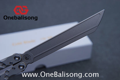 Cold Blade Hex Balisong Customization REP Sandblasting Version 7075 Aluminum Alloy Handle 420 Fake Blade Bushing