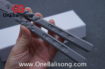 Cold Blade Hex Balisong Customization REP Sandblasting Version 7075 Aluminum Alloy Handle 420 Fake Blade Bushing