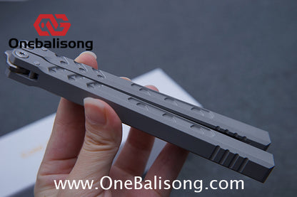 Cold Blade Hex Balisong Customization REP Sandblasting Version 7075 Aluminum Alloy Handle 420 Fake Blade Bushing