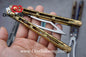 theone viper clone Titanium handle Damascus blade bushing One-piece structure