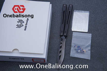 RAD Cygnus V2 Genuine Balisong Titanium-6AL-4V Handle CPM-S35VN Stainless Steel Live Blade Bushing