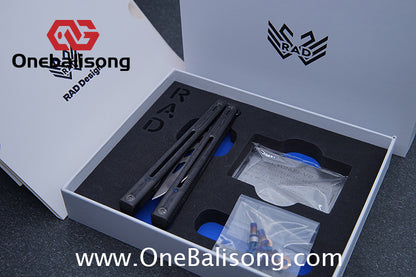 RAD Cygnus V2 Genuine Balisong Titanium-6AL-4V Handle CPM-S35VN Stainless Steel Live Blade Bushing